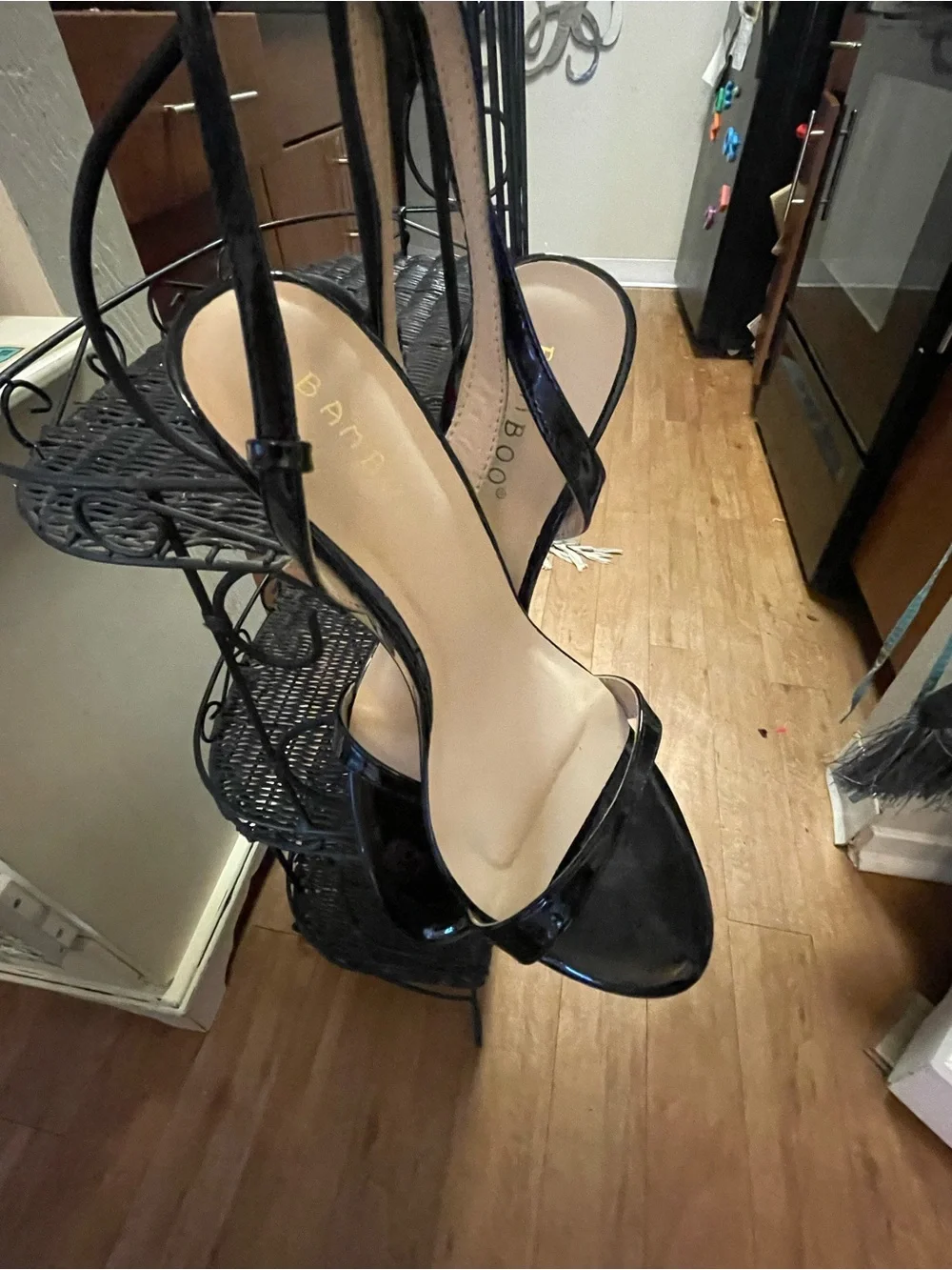 Black Patent Slingback Women's Heels made by Bamboo. Size 7 worn once